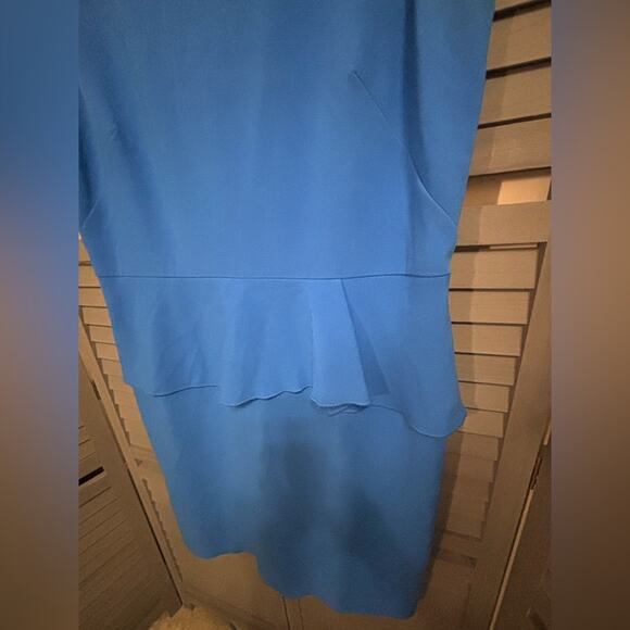Ann Taylor Sleeveless Blue Peplum Midi Dress Figure Flattering Size 16 - Picture 2 of 6